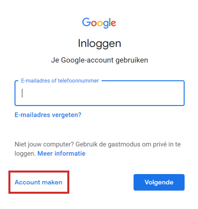 Google-account maken